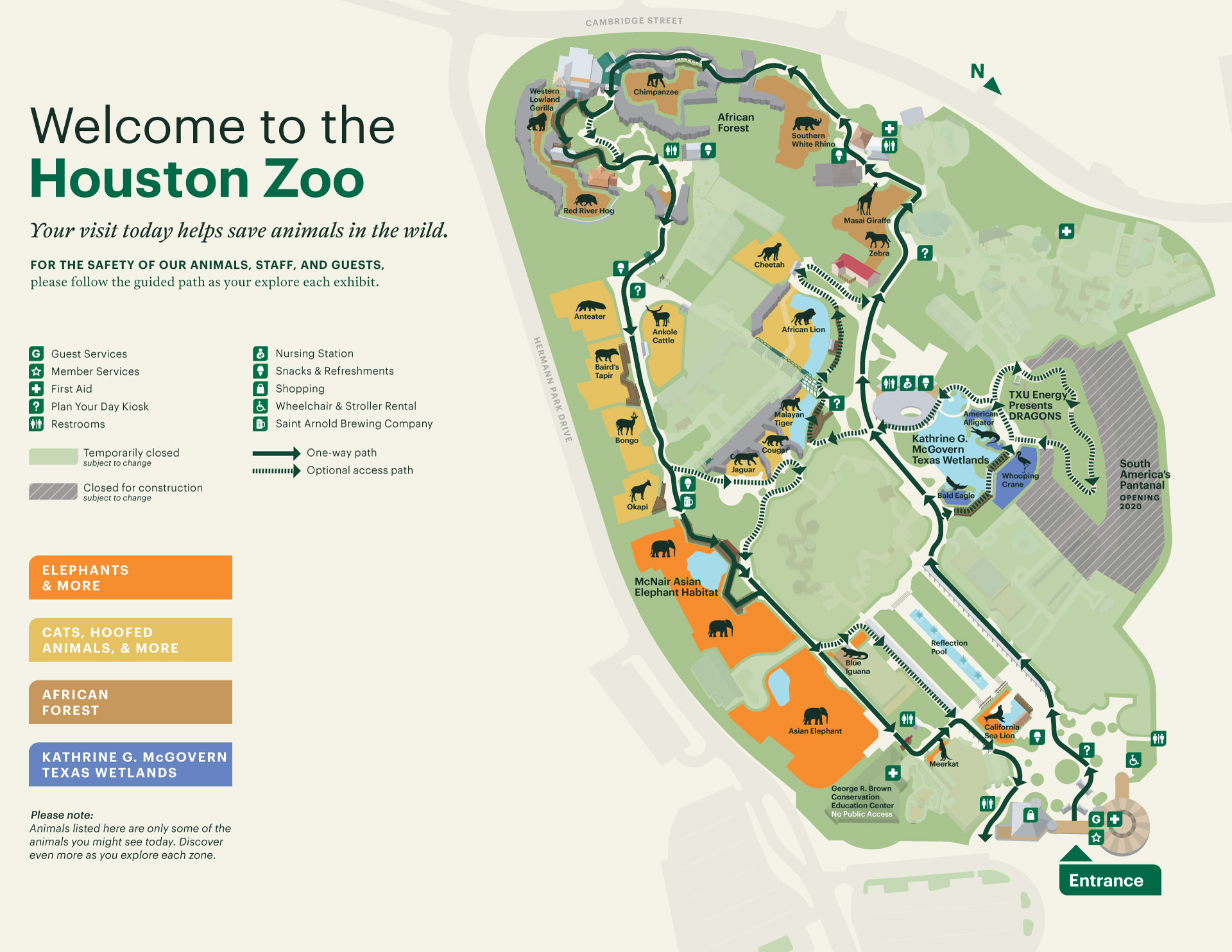 Zoo Map The Houston Zoo