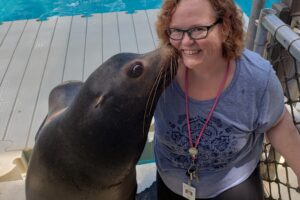 sheri posing with sea lion